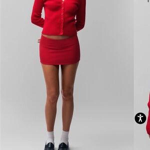 Danielle Guizio Red Micro Skirt